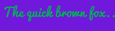 Image with Font Color 00B156 and Background Color 7018DC